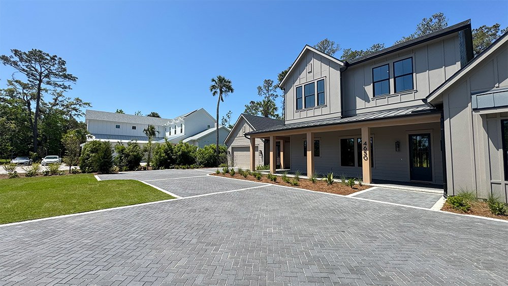 new driveway outside of residential home