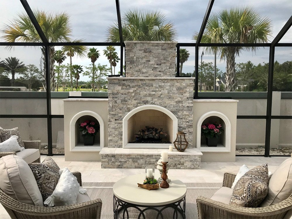 outdoor fireplace